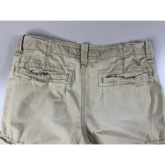 American Eagle Y2K Men's Longboard Cargo Shorts 30 Tan Ripstop Retro Surf Skate - Picture 15 of 16